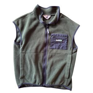 Vintage Campmor USA Made Forest Green Medium Fleece Full Zip Vest Outerwear